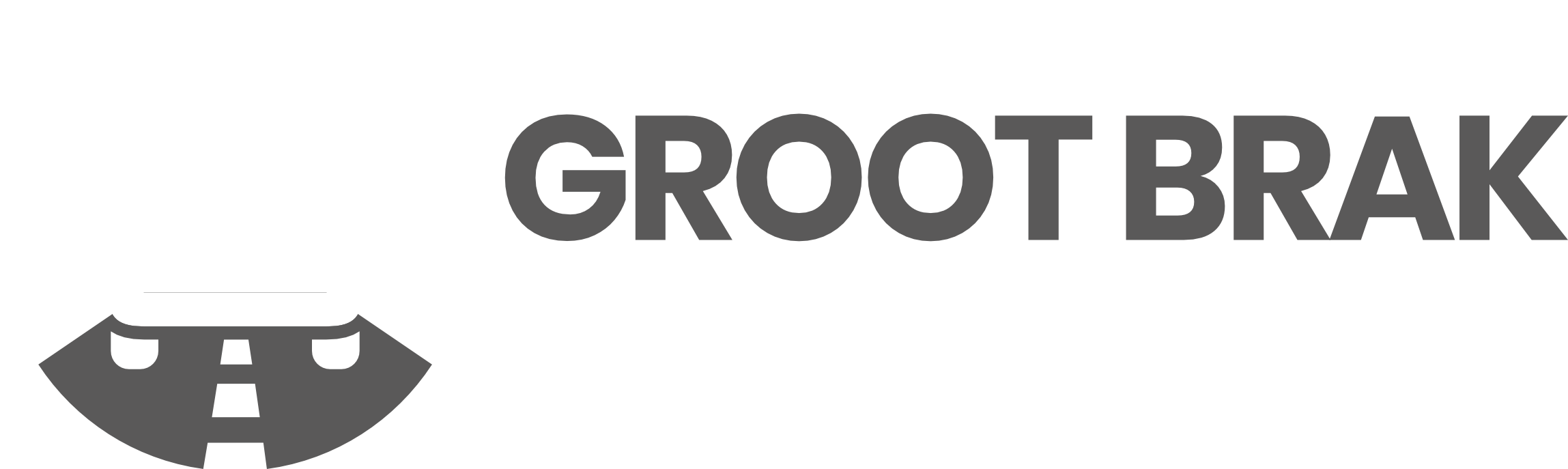 Logo with a bus icon inside a circle over a road and text Groot Brak Busdienste.